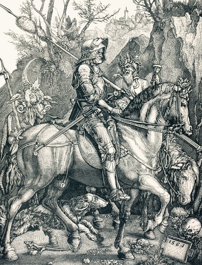 De Ridder van de Dood, ca. 1880 (gravure) door Albrecht (after) Durer or Duerer