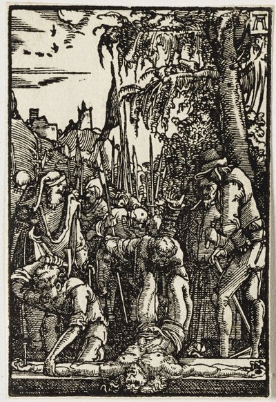 Christus aan het Kruis genageld door Albrecht Altdorfer