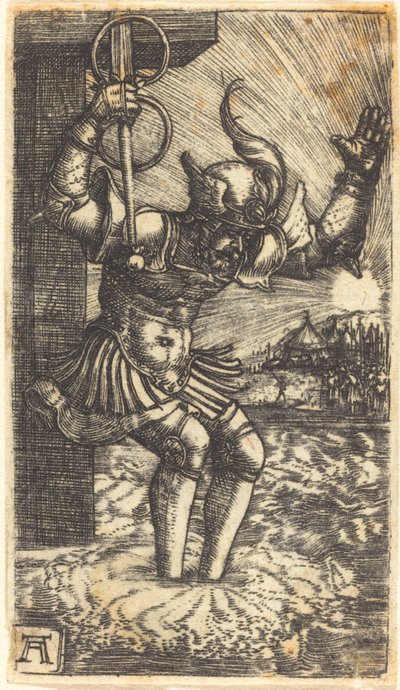 Horatius Cocles Springt in de Rivier Tiber door Albrecht Altdorfer