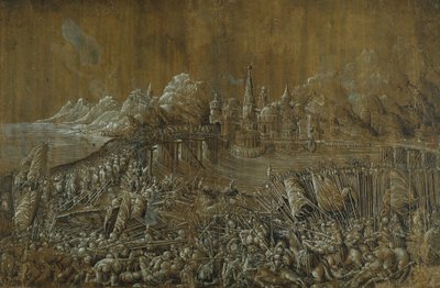 Landknechten, Slag op een brug door Albrecht Altdorfer