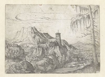 Landschap met groot kasteel door Albrecht Altdorfer
