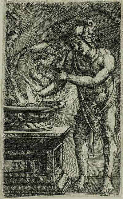 Mucius Scaevola Brandt zijn hand door Albrecht Altdorfer