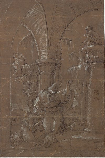 St. Catharina van Alexandrië weigert het afgodsbeeld te aanbidden (?) door Albrecht Altdorfer