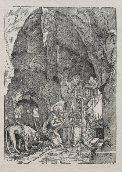 Sint Hiëronymus in de grot door Albrecht Altdorfer