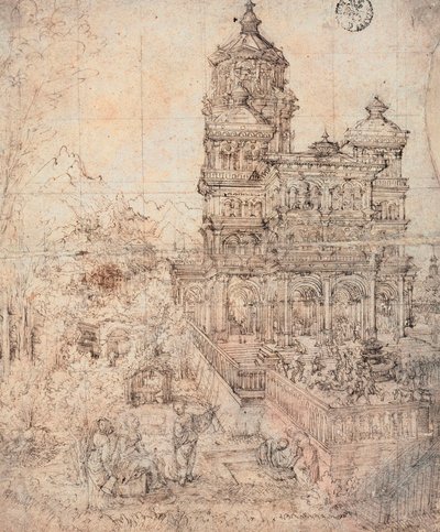 Suzanne in bad - Tekening door Albrecht Altdorfer (ca. 1480-1538) door Albrecht Altdorfer
