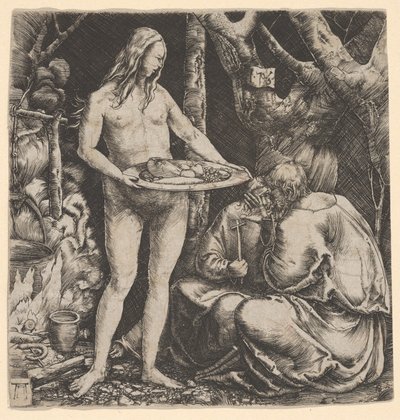De verleiding van twee kluizenaars door Albrecht Altdorfer