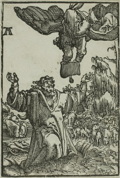 De Aankondiging aan Joachim, uit De Val en Verlossing van de Mens door Albrecht Altdorfer