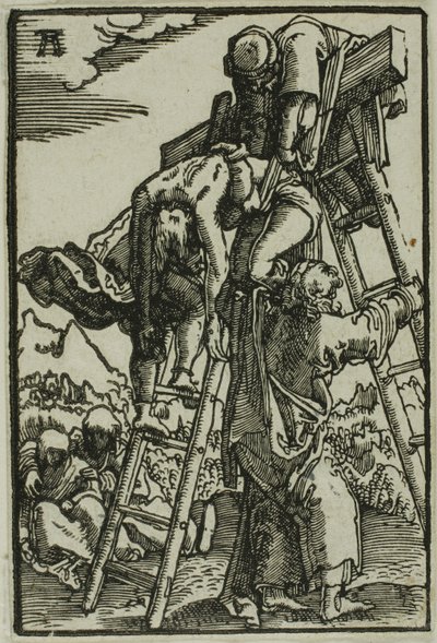De kruisafneming, uit De val en verlossing van de mens door Albrecht Altdorfer