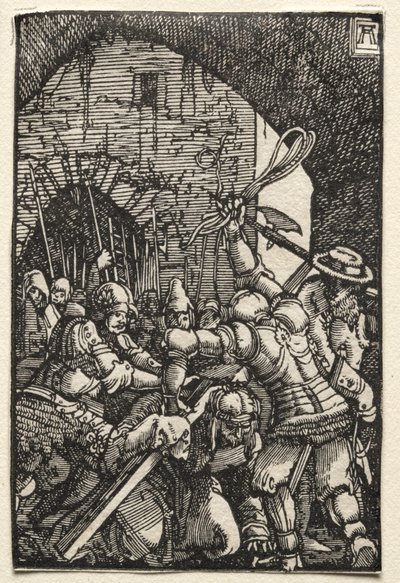 De val en verlossing van de mens: Christus draagt het kruis door Albrecht Altdorfer