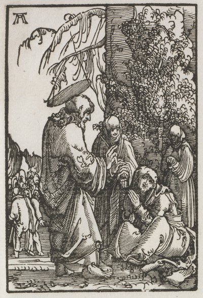 De Val en Verlossing van de Mens: Christus neemt afscheid van zijn Moeder voor de Passie door Albrecht Altdorfer