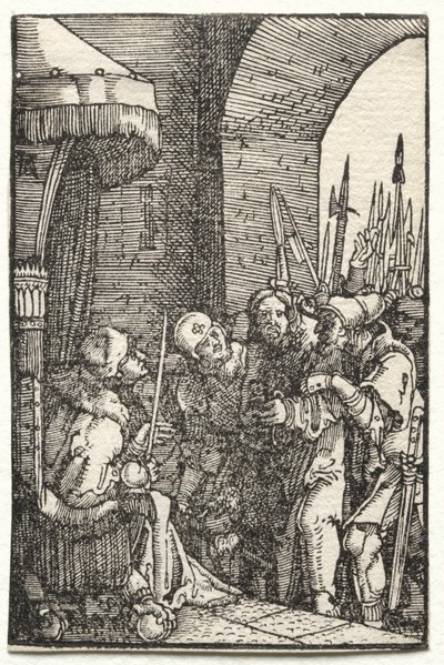 De val en verlossing van de mens: Christus voor Pilatus, ca. 1515 door Albrecht Altdorfer