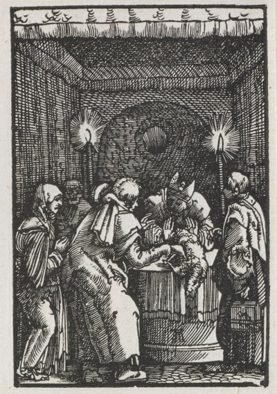 De Val en Verlossing van de Mens: Joachims Offer afgewezen door de Hogepriester, ca. 1515 door Albrecht Altdorfer