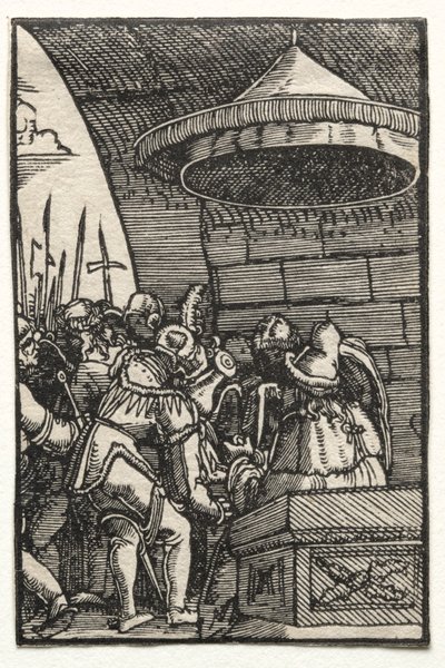 De Val en Verlossing van de Mens: Pilatus die Zijn Handen Wast, ca. 1515 door Albrecht Altdorfer