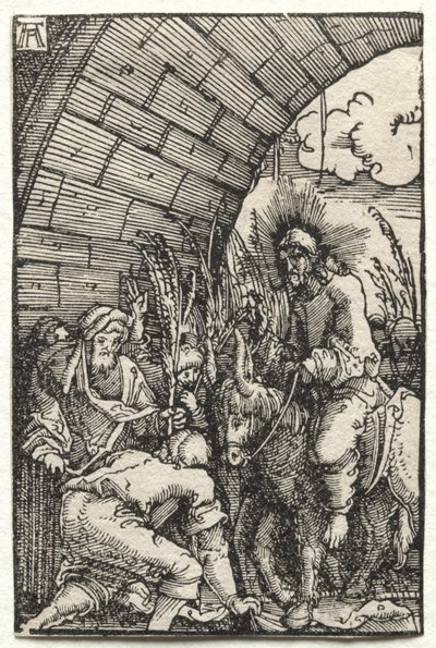 De val en verlossing van de mens: De intocht in Jeruzalem door Albrecht Altdorfer