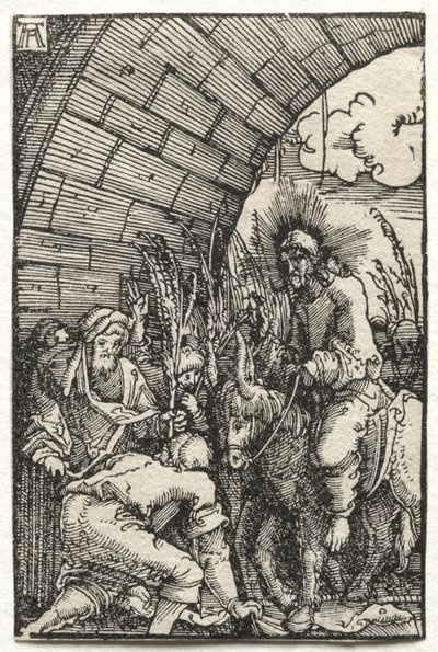 De val en verlossing van de mens: De intocht in Jeruzalem, ca. 1515 door Albrecht Altdorfer