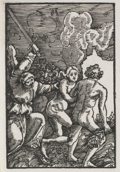 De Val en Verlossing van de Mens: De Verdrijving uit Eden, ca. 1515 door Albrecht Altdorfer