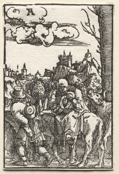De val en verlossing van de mens: De vlucht naar Egypte door Albrecht Altdorfer