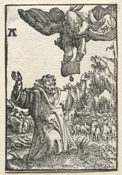 De val en verlossing van de mens: De boodschap van de engel aan Joachim, ca. 1515 door Albrecht Altdorfer