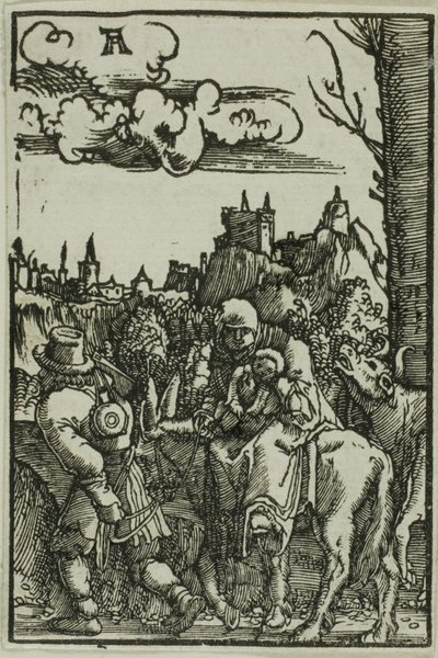 De vlucht naar Egypte, uit De Val en Verlossing van de Mens door Albrecht Altdorfer