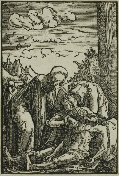 De Rouw van de Maagd, uit De Val en Verlossing van de Mens door Albrecht Altdorfer