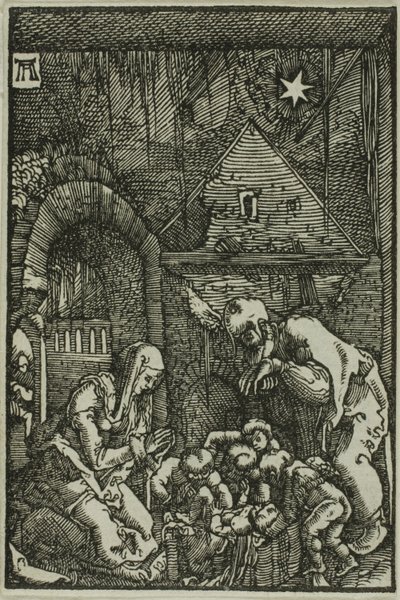 De Geboorte, uit De Val en Verlossing van de Mens door Albrecht Altdorfer