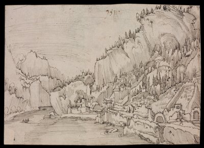 Sarmingstein aan de Donau door Albrecht Altdorfer