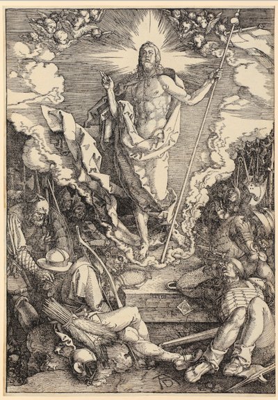 De verrijzenis van Christus, blad 12 uit de serie „De Grote Passie“ door Albrecht Dürer