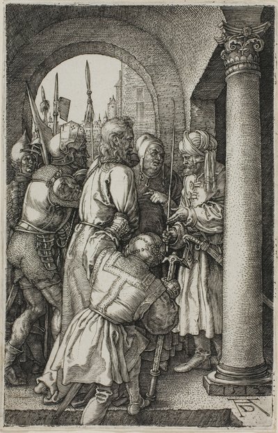 Christus Voor Pilatus, uit De Gegraveerde Passie door Albrecht Dürer