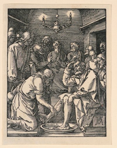 Christus Wast de Voeten, uit De Kleine Passie Serie door Albrecht Dürer