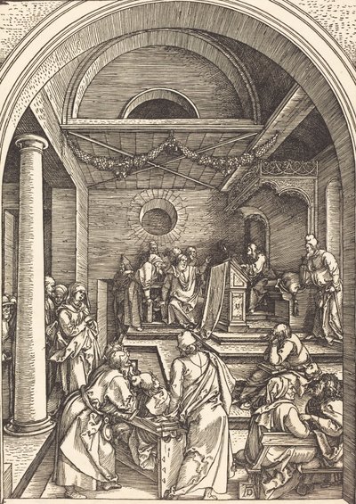 Christus tussen de Doktoren, ca. 1503-1504 door Albrecht Dürer