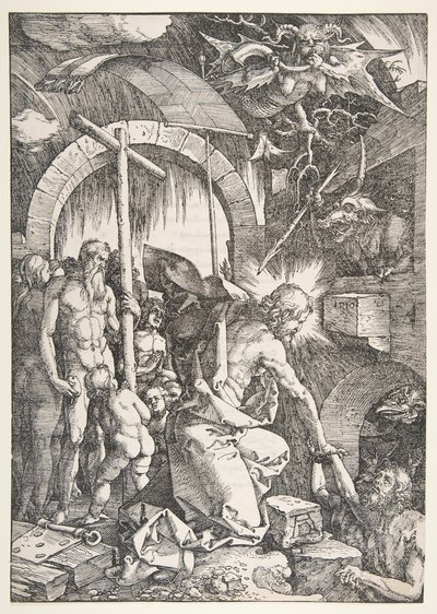 Christus in Limbo, uit De Grote Passie, editie 1511 door Albrecht Dürer