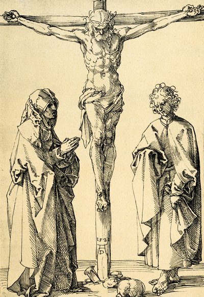 Christus aan het kruis met Maria en Johannes door Albrecht Dürer