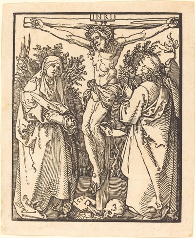 Christus aan het kruis met Maria en Sint Jan door Albrecht Dürer