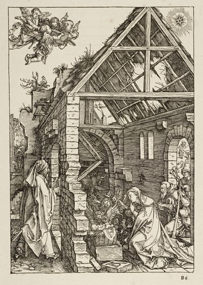 De geboorte van Christus (Leven van Maria) door Albrecht Dürer