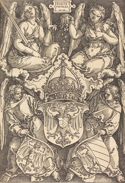 Wapen van het Duitse Rijk en de stad Neurenberg door Albrecht Dürer