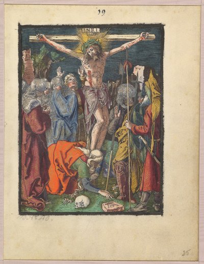 Kreuzigung, aus "Die kleine Holzschnittpassion" door Albrecht Dürer