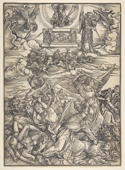Vier wrekende engelen, uit de Apocalyps-serie door Albrecht Dürer