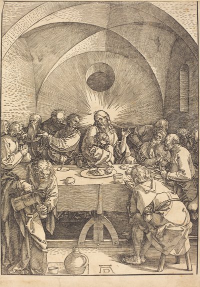 Frans:  La Cène De grote passie: 01. Laatste avondmaal door Albrecht Dürer