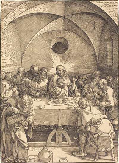 Frans:  La Cène De grote passie: 01. Laatste avondmaal door Albrecht Dürer