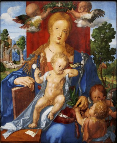 Duits: Die Madonna mit dem Zeisig De Madonna met de Sijs door Albrecht Dürer
