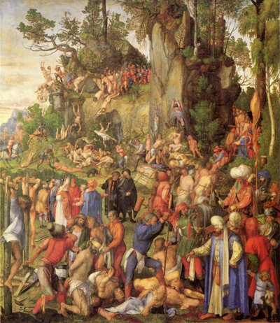 Duits: Marter der zehntausend Christen Martelaarschap van de Tienduizend door Albrecht Dürer