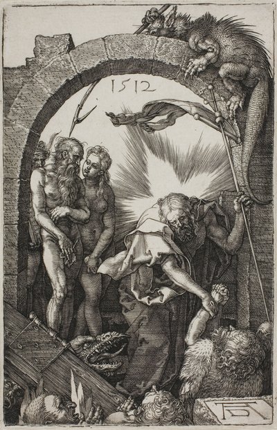 De afdaling ter helle; Christus in het voorgeborchte, uit De Gegraveerde Passie door Albrecht Dürer