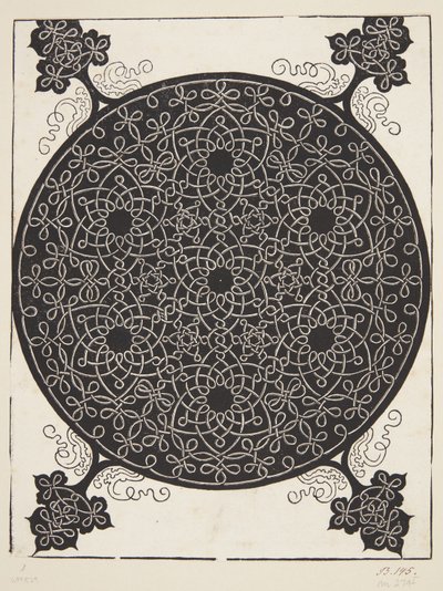 Verstrengeld koordpatroon met zeven zeshoekige sterren door Albrecht Dürer