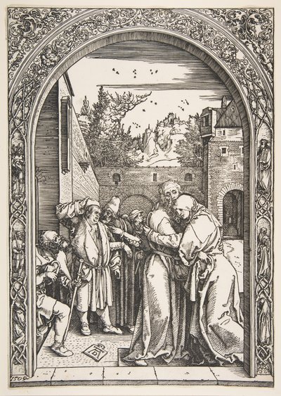Joachim en Anna bij de Gouden Poort, uit Het leven van de Maagd door Albrecht Dürer