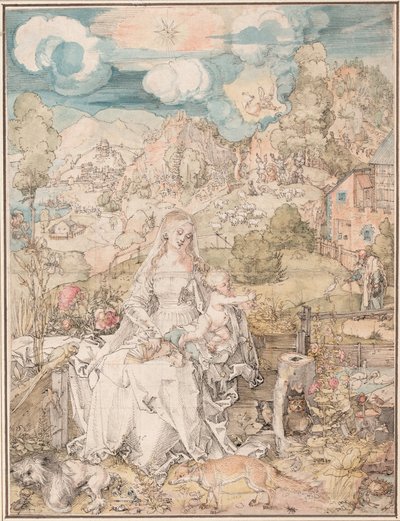 Maria tussen een schare dieren, ca. 1503 door Albrecht Dürer