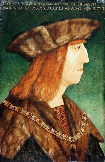 Portret van Keizer Maximiliaan I 1459-1519, na 1504 door Albrecht Dürer