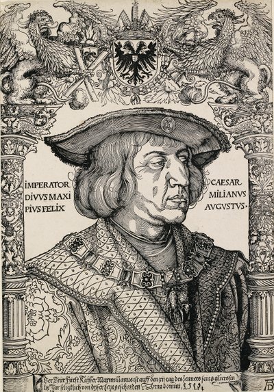 Portret van keizer Maximiliaan I door Albrecht Dürer