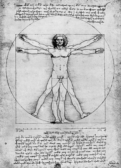 Proporties van het menselijk figuur, ca. 1492, 1936 door Albrecht Dürer