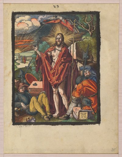 Auferstehung, aus "Die kleine Holzschnittpassion" door Albrecht Dürer