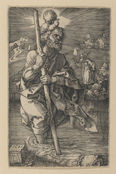 Sint-Christoffel naar rechts gewend door Albrecht Dürer